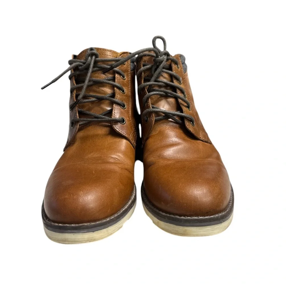 Crevo Men's Geoff Lace Up Ankle Leather Boots in Chestnut Size 9.5